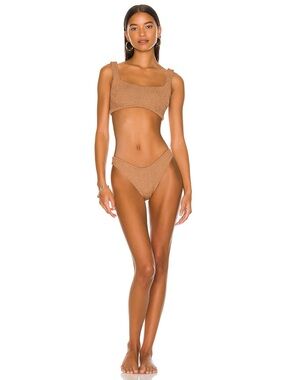 New Hunza G Xandra bikini in metallic cocoa